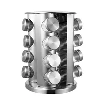 Set de Condimentero Giratorio Croix 630724 16 Piezas Plata