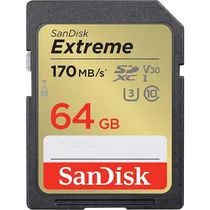 Cartão de Memoria SD Sandisk 64GB / 170-80 MB/s C10 U3 V30