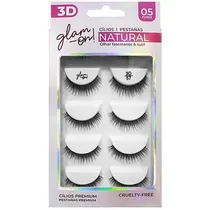Glam On Maquillaje Pestañas Natural Olhar Fascinante 5PAR