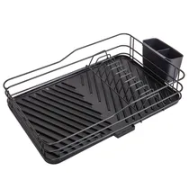 Escorredor Louças Metal Preto c/Bandeja 43X29.5X10CM