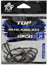 Anzol Top Fishing Maruseigo Black Nickel 24 com 10 Pçs