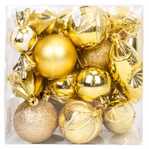 Bola de Natal com 20 Unidades de 6 CM Dourado