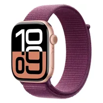 Apple Watch Series 10 MWWV3LW/A Caixa Alumínio 46MM Rose - Loop Esportiva Roxo s/L