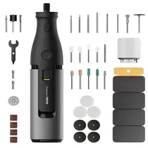 Kit de Ferramenta Rotativa Hoto Sem Fio QWLDM002 12V - Preto/Cinza 37 Peças