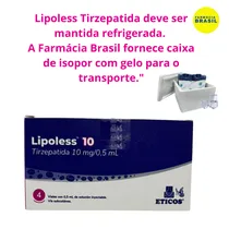 Lipoless Tirzepadida Mounjaro 10MG 4 Frascos. com Registro Sanitario. Temos Caixa de Isopor e Gelo.