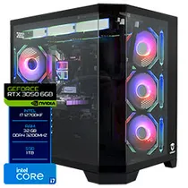 PC Montado Gamer Intel Core i7 3.6GHZ/ 32GB/ 1TB SSD/ VGA RTX3050 6GB/ RGB/ Linux Preto