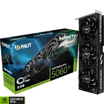 Placa de Vídeo Palit Geforce RTX 5060 Infinity Ti 3 Oc Edition 8 GB GDDR7 (NE7506TS19P1-GB2062S)