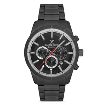 Relogio Analógico Masculino Daniel Klein DK.1.12718-5 Exclusive Gents / Pulseira de Aço Inoxidável - Preto