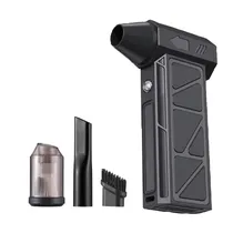 Mini Soprador Ventilador Elétrico Sem Fio Air Duster BLFS057 com Aspirador de Po / Recarregavel - Preto