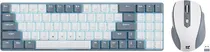 Teclado e Mouse Sem Fio Gaming Redragon BS-8772GW Cinza (Inglês)