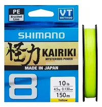 Linha Multifilamento Shimano Kairiki 10LB 0.130MM 150M - Amarelo