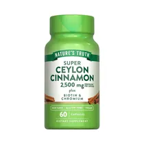 Vitamina Nature's Truth Cinnamon Plus Biotin & Chromium 2500MG 60 Cápsulas
