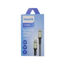 Cable Philips DLC5001CG/70 Usbc A Usbc 1 Metro - Black/Silver  Cable Phili...