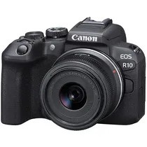 Câmera Canon Eos R10 24.2MP Wi-Fi/Bluetooth com Lente RF-s 18-45 MM F4.5-6.3 Is STM - Preta  Câmera Cano...