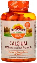 Sundown Naturals Cálcio 1200MG | Plus Vitamina D3, 170 Capsulas