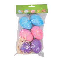 Ovos Decorativos de Páscoa com 6 PCS com Glitter