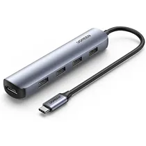 Adaptador Multifuncional Ugreen USB-C 4 Em 1 20197 - Silver