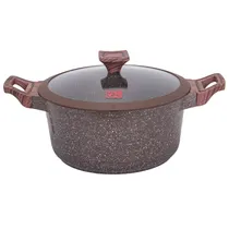 Panela Induçao Ucc Life com Revestimento de Granito com Tampa Marrom 24CM