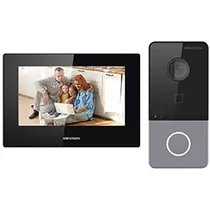 Video Porteiro Hikvision DS-KIS605-P(C) IP Kit Touch/Wifi Preto 7"