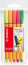 Caneta de Linha Fina Stabilo 5 Point 88 Mini - (5 Cores)