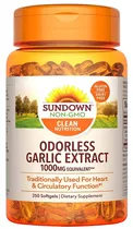 Sundown Naturals Odorless Garlic Extract 1000MG (250 Cápsulas Em Gel)