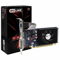 Placa de Video Goline 1GB AMD Radeon R5 230 GDDR3 GL-R5-230-1GB 64BITS 625MHZ HDMI, DVI, VGA(D-Sub), Lowprofile