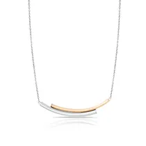 Colar Feminino Freelook FRJ.3.6002-2 Feito de Aço Inoxidável - Prata e Dourado