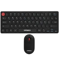 Kit Teclado Sem Fio Satelite AK-6011G Português + Mouse 1.200 Dpi - Preto
