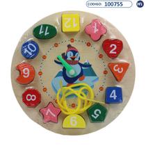 Brinquedo Educativo Infantil de Madeira - Relogio Ponteiro - F0322