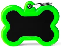 Medalha de Identificação Myfamily Hushtag Osso HTA01GREENMP - Preto/Verde
