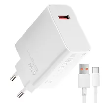 Carregador Tomada Xiaomi DY-12-Eh USB / 67W - Branco + Cabo Type-C / USB