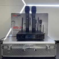 Microfone Sunset s/fio WS-20 c/2 Uhf Digital c/Ca