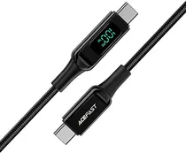 Cable Acefast C6-03 Type-C Macho/Type-C Macho 2M Negro  Cable Acefa...