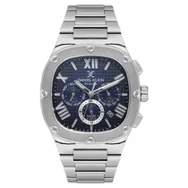 Relogio Analógico Masculino Daniel Klein DK.1.14009-3 Exclusive Gent / Pulseira de Aço Inoxidável - Prata/Azul