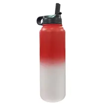 Garrafa de Água Vermelha de Aço Inoxidável c/Branco 1.2LT