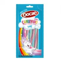 Bala de Gelatina Docile Canudinho Unicornio Morango Cítrico 70G