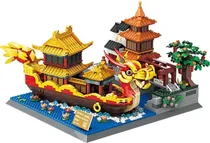Blocos de Construção Architecture Qinhuai River Painted Boat Wange - 6232 (1353 Peças)
