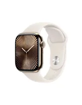 Relogio Apple Watch S10 46MM Gold Ti Starlight SB Milanese Loop M/L Cel MWYY3  Relogio App...