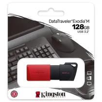 Pen Drive 128GB Kingston DTXM/128GB Exodia 3.2 BLK/Red