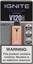 Vape Descartável Ignite V120 Pro Blue Razz Lemon 12000 Puffs Dual Mesh Rose Gold