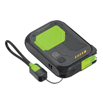 Carregador Portatil Powerbank Ur UP-16 / 22.5W / 10000MAH / Magsafe / USB-A / com Cabo USB-C - Lightning - Preto/ Verde