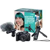Câmera Canon Eos R10 Creator Kit 18-45MM F/4.5-6.3 Is STM + Microfone + Grip