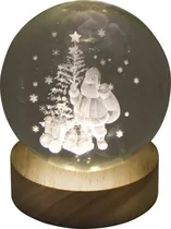 Lâmpada LED Esfera de Cristal 3D - Papai Noel