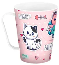 Caneca Plástica Kozi Plast Gatinhos 1445G - 430ML