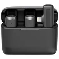 Microfone Sem Fio Ulanzi J12, iPhone Lightning, Dois Canais, Preto  Microfone S...