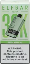 Elfbar Vaper Desechable TE30000 30000PUFFS Green Apple Ice