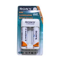 Carregador de Pilhas Sony BCG-503 com 2 Pilhas AA - Bivolt - Branco