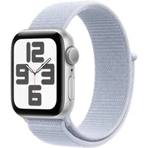 Apple Watch Se 2ª Geração (2024) Caixa de Alumínio Em Prata Pulseira Esportiva Em Loop Blue Cloud 40 MM MXEE3LL/A