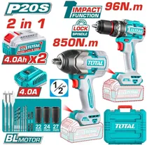 Kit de Ferramentas Sem Fio - Total TOSLI250586 20V (2 Peças)