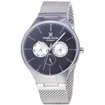 Relógio Analógico Daniel Klein Exclusive DK11820-2 Masculino, Metal - Prata e Preto